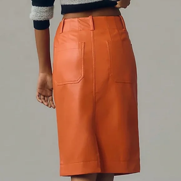 Anthropologie The Colette Skirt Faux Leather Edition